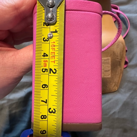 H&M Vibrant Pink Strappy Heels Size 38 - Picture 3 of 5
